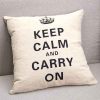 Keep calm and carry on kussen aanbieding