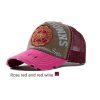 Roze met bordeaux rood baseball cap