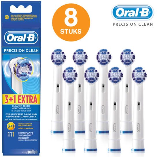 8-Pack Originele Oral-B Precision Clean Opzetborstels