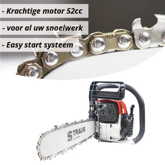 Straus Benzine Kettingzaag 52cc 450mm - Webshop-outlet.nl | tegen OUTLET