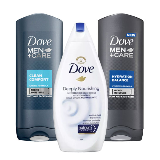 Dove douchegel voor mannen en vrouwen met HOGE