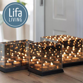 Atmosfera preta à luz de velas todos os três tamanhos com logotipo