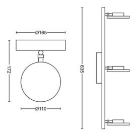 Philips Opbouwspot Myliving Glissette Afmetingen