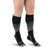 Chaussettes Sport Compression Rayures Gris