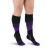 Calze sportive a compressione Stripes Purple