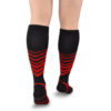 Chaussettes Sport Compression Rayures Dos Rouge