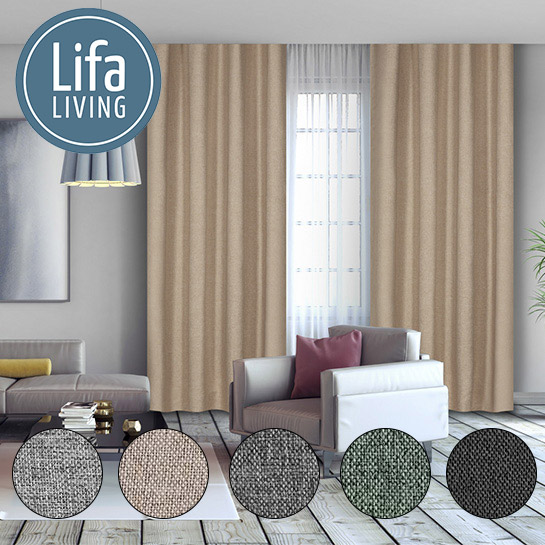 Living - Luxe geweven gordijnen - 150 x 260 cm - Webshop-outlet.nl | Aanbiedingen OUTLET prijzen!