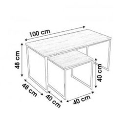 Urban Living Salontafel & 1 Bijzettafel Maten