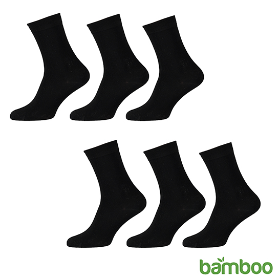 Zachte Bamboo Sokken Zwart Vrijstaand 2