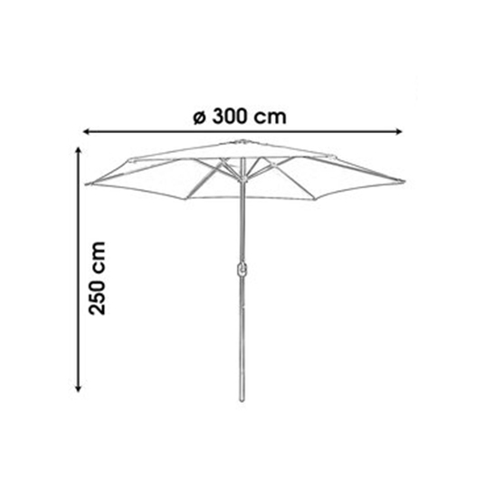 Farniente Parasol Licht Grijs ø300cm Urban Living Parasol Maten