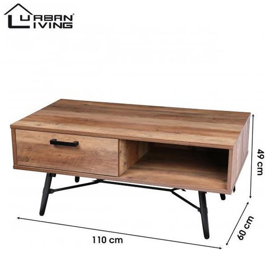 Urban Living Hampton Salontafel Metalen Onderstel 545x545