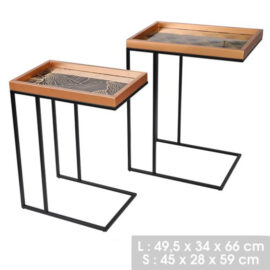 Urban Living Set Van 2 Bijzettafels Rechthoek Voor Bankstel Maten