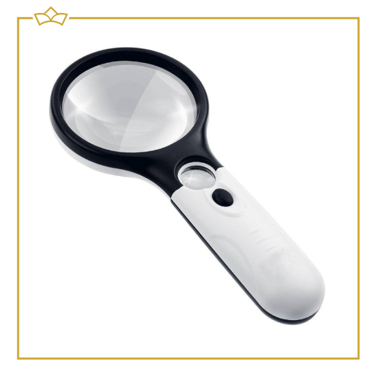Attrezzo - Luxury magnifying glass / Loupe with lighting - 45x magnification
