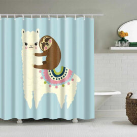 Shower Curtain Llama With Sloth