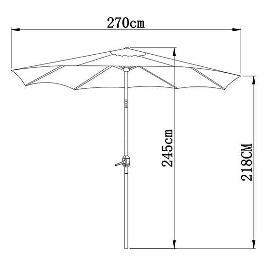 Goodvibes Kantelbare Parasol 270cm Detail4