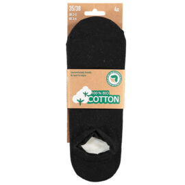Bio Katoen No Show Sokken Zwart1