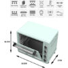 Turbotronic Tt Ev35r Retro Rvs Elektrische Oven 35 Liter 1600w Turquoise Afmetingen