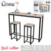 Urban Living Industrial Rectangular Bart Afel With 2 Stools