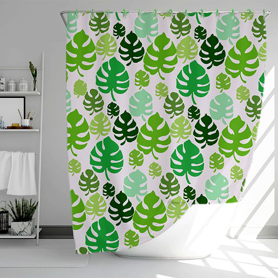 Urban Living Douchegordijn 180x180 Groene Bladeren