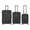 3 Delige Kofferset Milano M, L & Xl + Cosmetic Case Harde Cover 4 Rollers Combinatie Slot Zwart