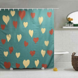 Cortina De Ducha Corazones 180 X 180 Cm Baño