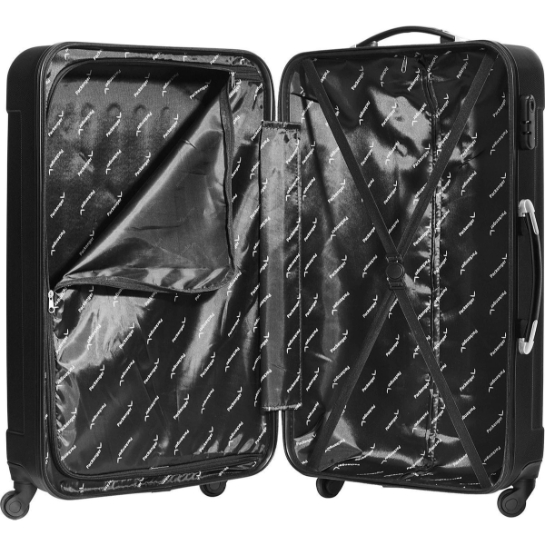 Set de 4 valises rigides noir avec serrure S / M / L / XL