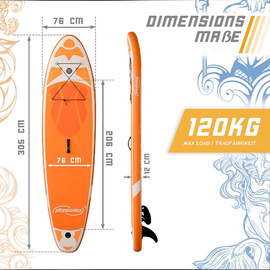 4056282469581 Stand Up Paddle Board Sup Board 305cm Orange Kraken 2