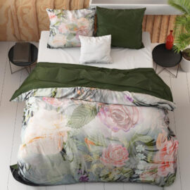 Botanical Dreams Mystery Flower White Cotton Satin High Quality