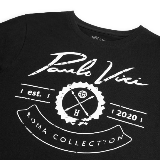 Paulo Vici Heren T Shirt Black Detail