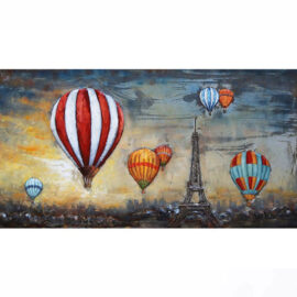 Ballonnen In Parijs Metalen Schilderij