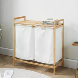 Lifa Living Bamboo Rack 2 Wäschekörbe 73x64x33cm