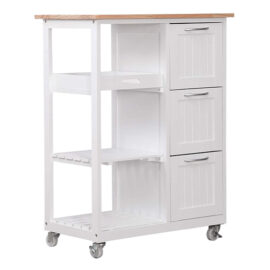 Keuken Trolley Op Wieltjes Wit3