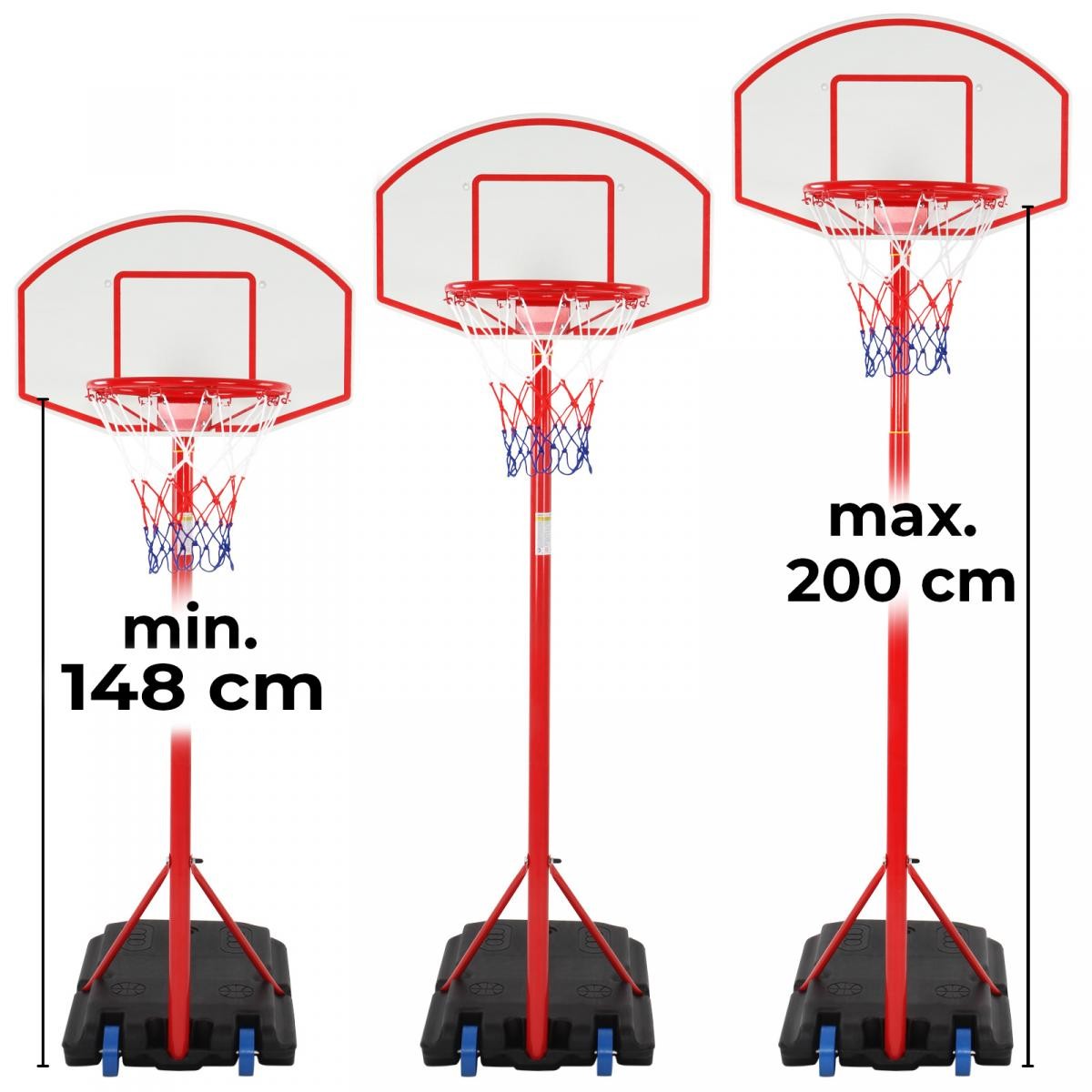 Infantastic - Soporte de baloncesto portátil con ruedas - Ajustable - Aro  de baloncesto para niños - Interior/Exterior - 236 cm 