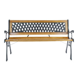 Houten Tuinbank Met Gietijzer1