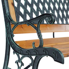 Houten Tuinbank Met Gietijzer2