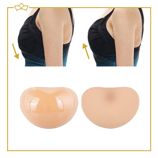 ATTREZZO® - Push up pads voor BH of Bikini - Zwart of Beige - BH Vulling -  Waterproof - Zelfklevend 