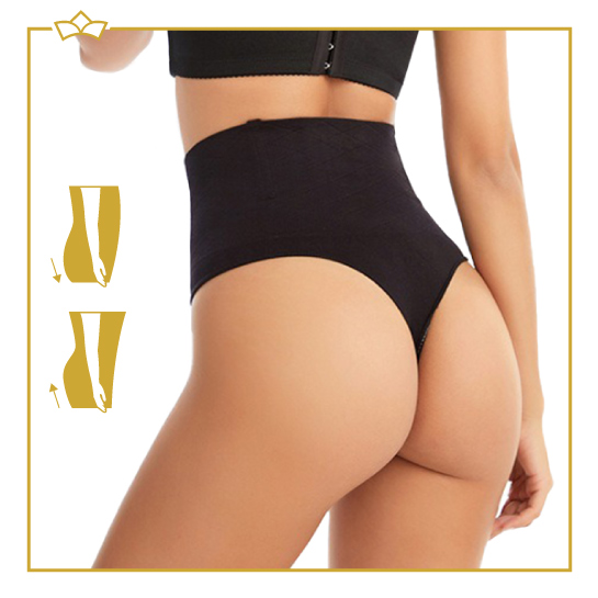 ATTREZZO® Butt lifter onderbroek - String - Billen lift broekje - Shapewear voor taille - Baleinen - 2 kleuren