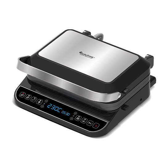 TurboTronic - Contactgrill - Grillplaat - Zwart/RVS - CG900