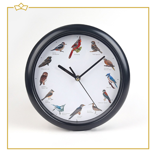 Attrezzo - Reloj con sonidos de pájaros - Reloj con canto de pájaros - Ø 30 cm