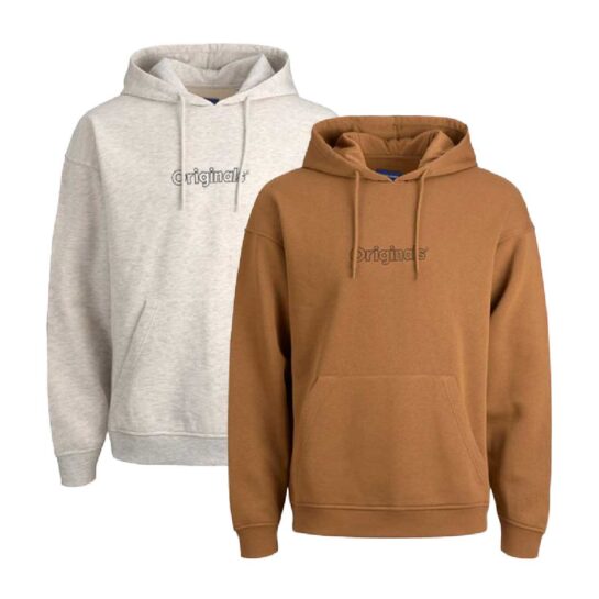 Jack & Jones Hoodies Wit En Bruin