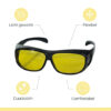 Occhiali da sole con trasferimento di occhiali HD2