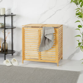 Lifa Living Double Bamboo Laundry Basket